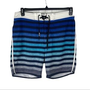 American Eagle Outfitters Blue Stripe Board Swim Shorts Size Large
